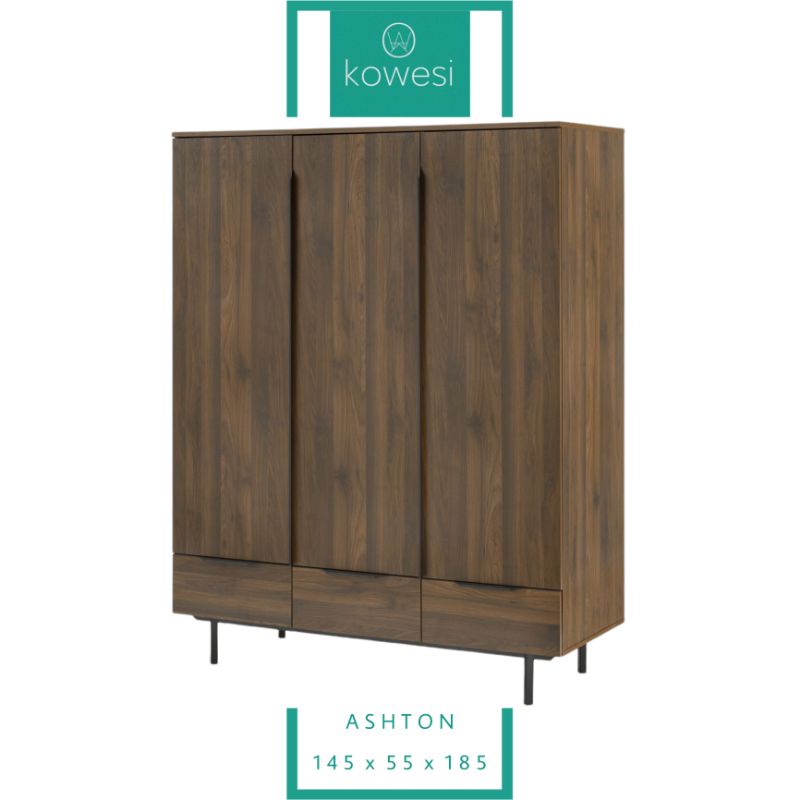 Lemari Pakaian 3 Pintu Industrial Ashton Industrial Wardrobe Cabinet