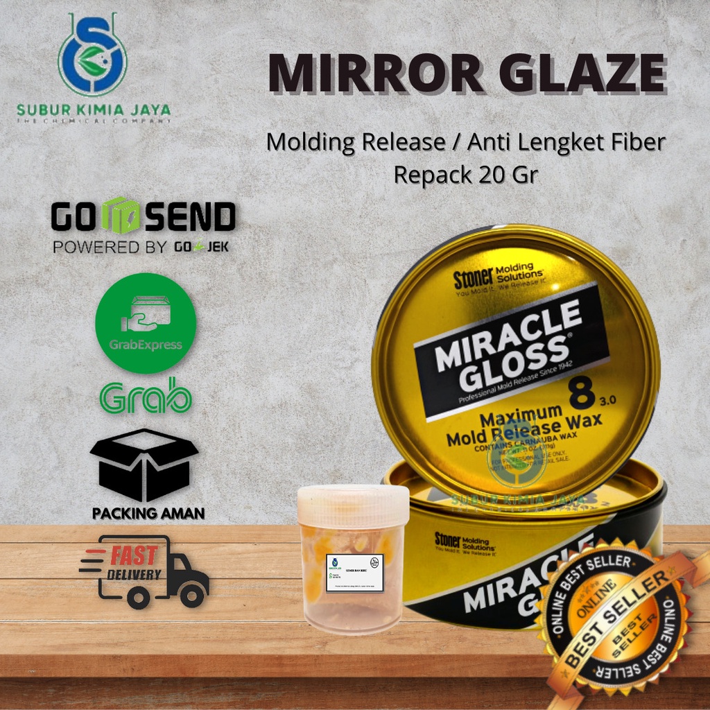 

Mirror Glaze / Wax / Anti lengket untuk Fiber / Anti Lengket Resin 20 GR Premium