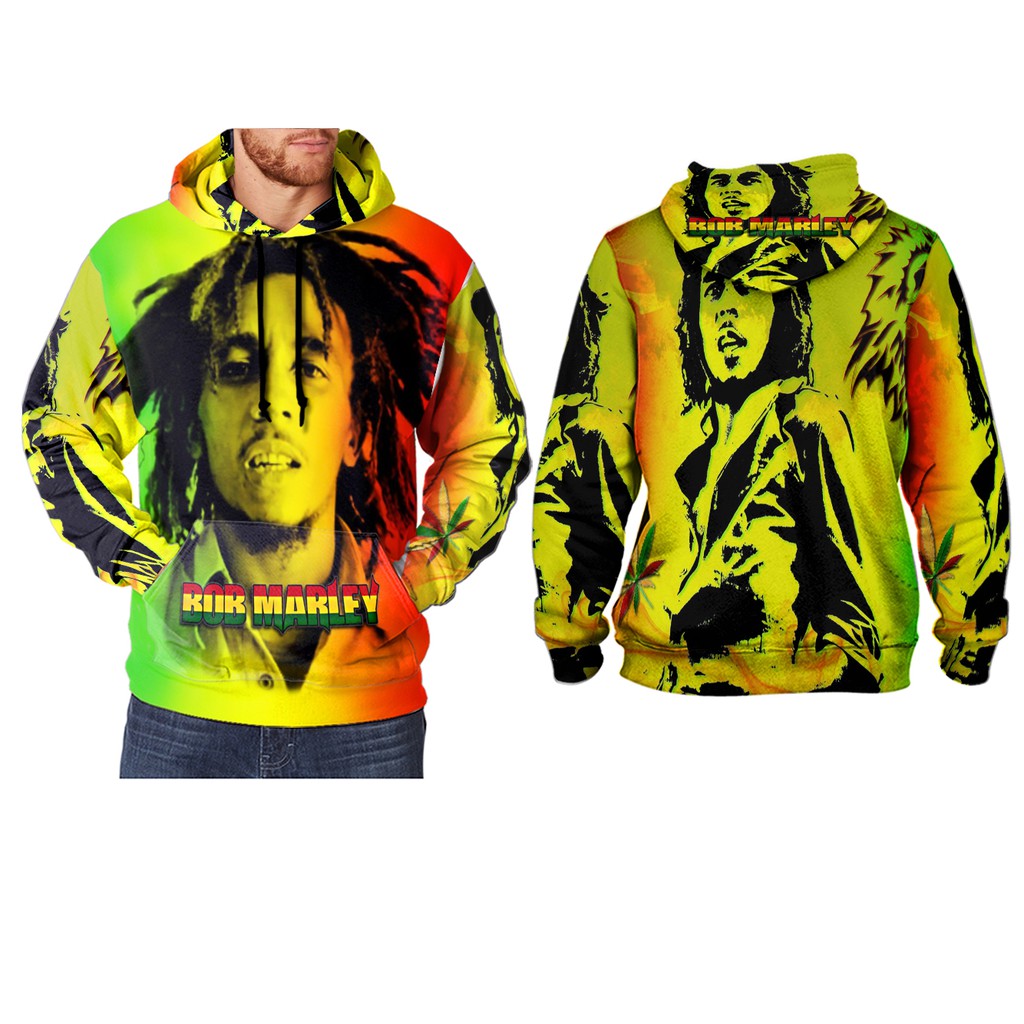 Jaket Fullover Man Fullprint Reggae Bob Marley