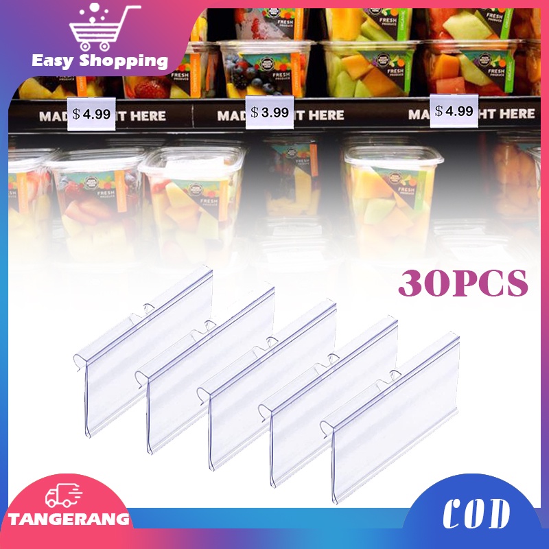 30pcs Label Harga Mika Price Tag Holder PVC Price Tag Card Price Tag Holder Minimarket Price Tag Label Holder