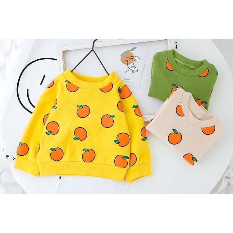 Promo !! Setelan trendy anak import / setelan overal orange bear fruit  import ukuran 1-3tahun / Setelan anak cowok keren