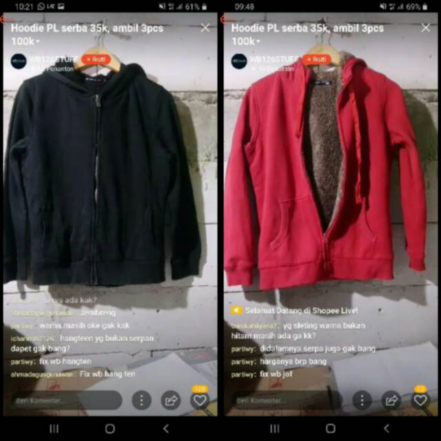 jaket zip hoodie hanten n joff