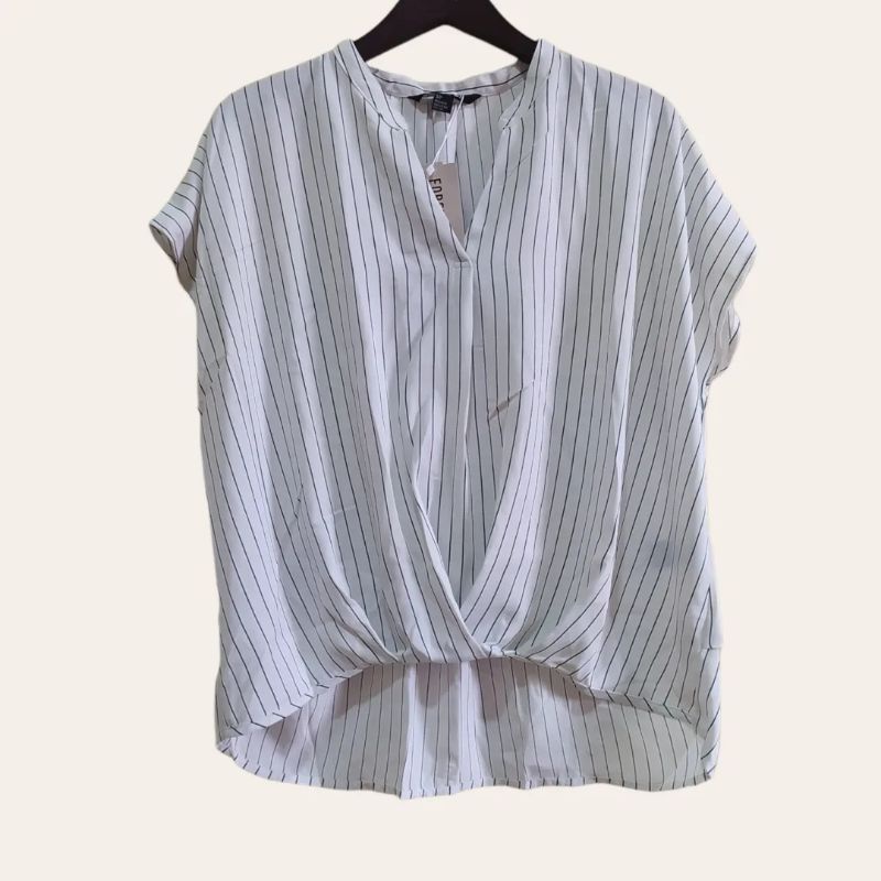 blouse salur, baju salur, baju wanita salur, blouse lengan pendek