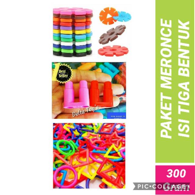 Mainan Edukasi Anak Lego Meronce Mix 3 Bentuk Mainan anak perempuan laki Balita Bayi 2 3 4 5 tahun