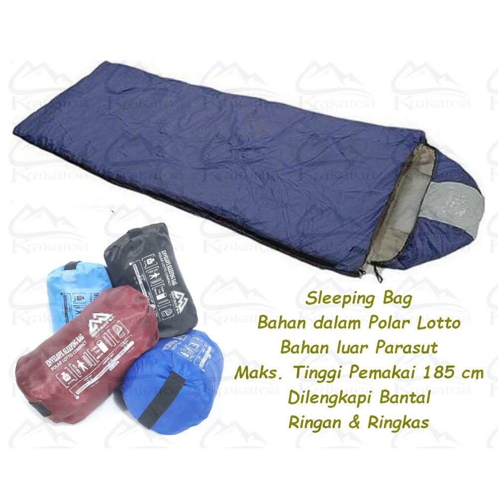 Paket Sleeping Bag Polar Bantal &amp; Matras ~ Kantong Tidur Outdoor Sliping SlipingBag Bantal