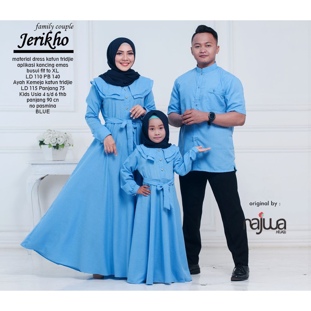 BK FAMILY COUPLE JERIKHO gamis polos pasangan kemeja keluarga