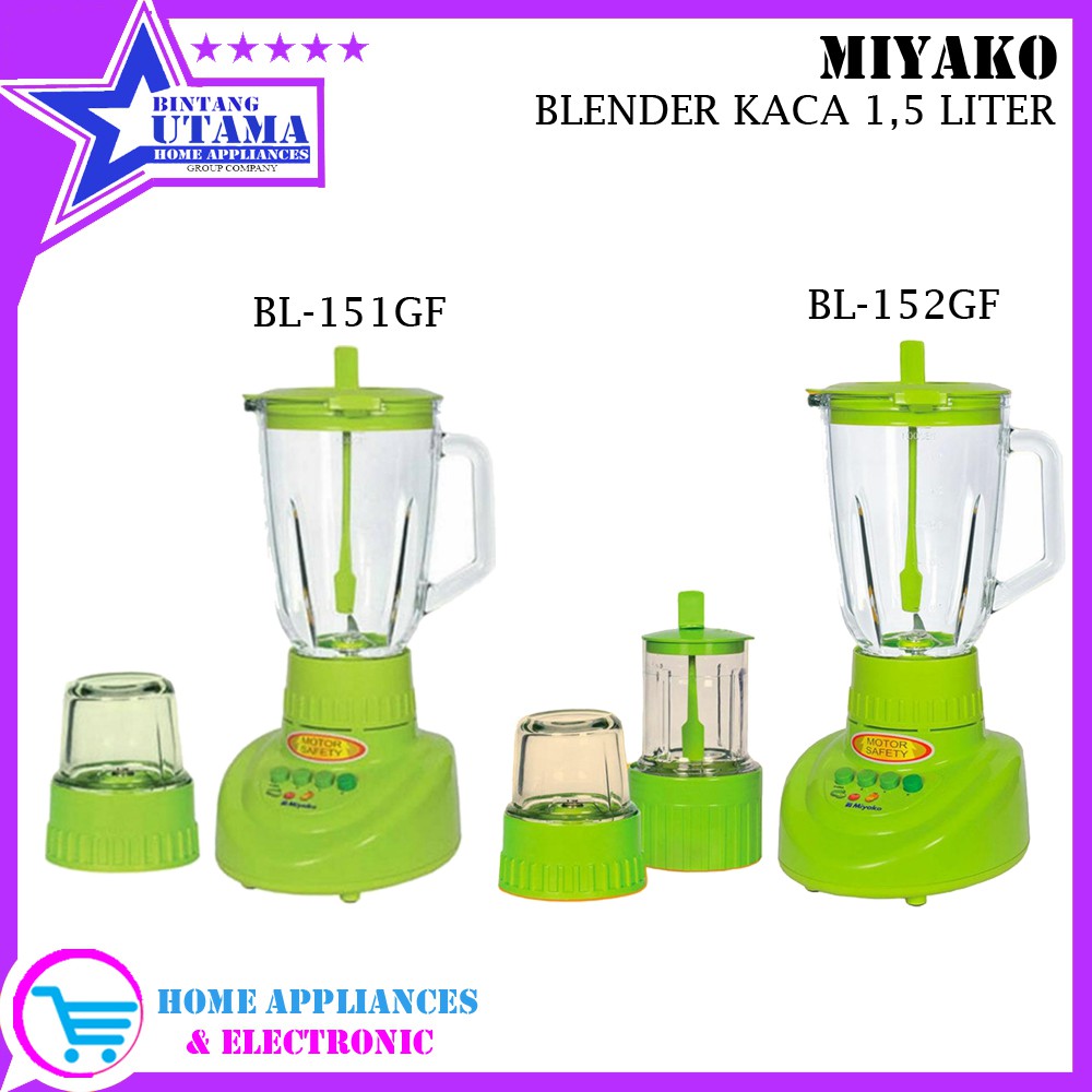 (COD) Blender Miyako Kaca 152GF / 151GF / BL 152GF / BL 152 GF / BL-152GF / BL 151GF - Hijau [1.5L]