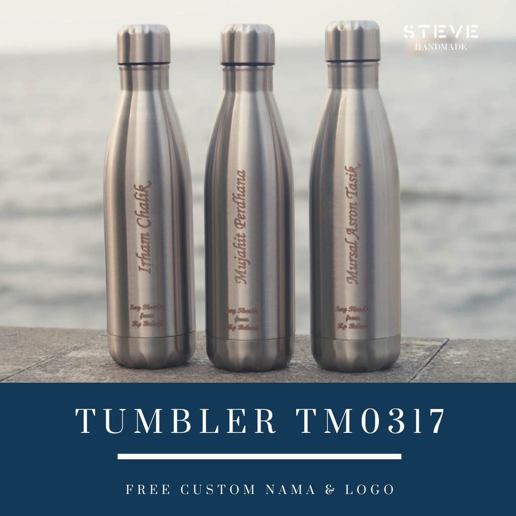 Botol minum stainless termos vacuum tumbler travel mug TM0317 Silver