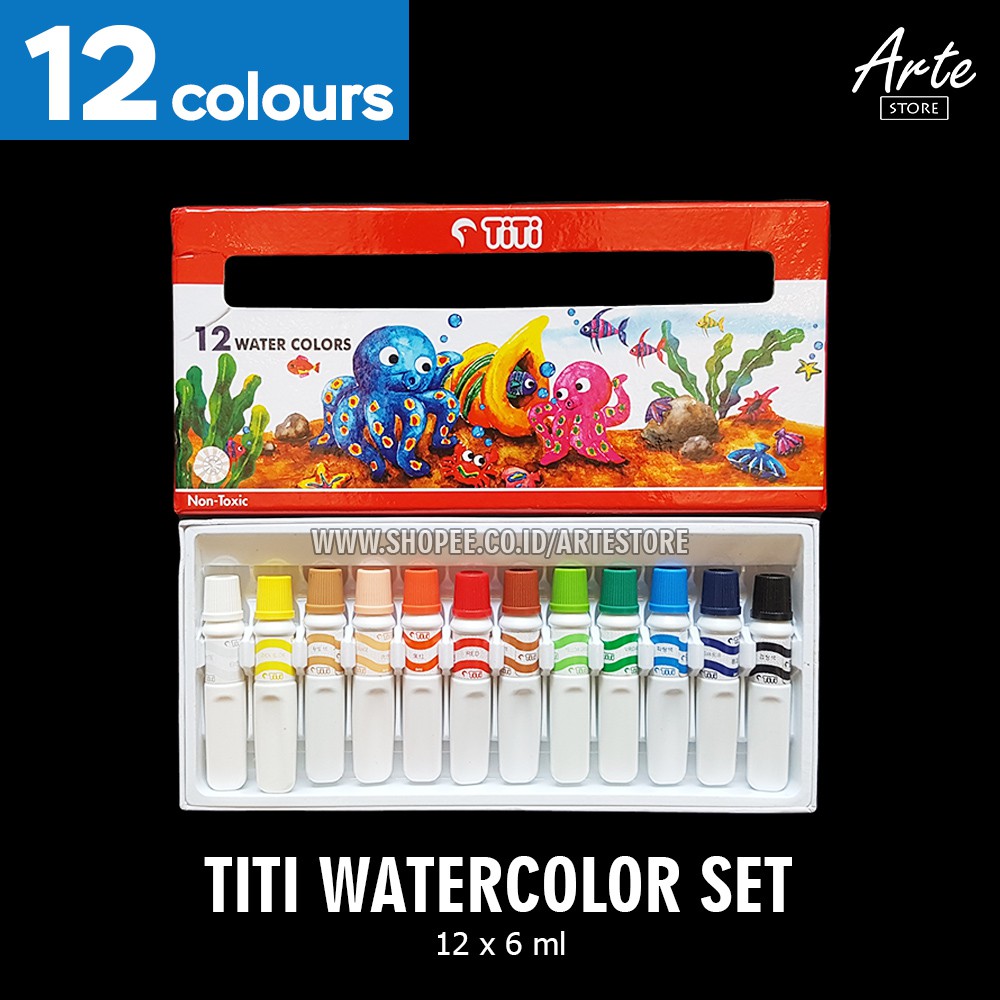 Cat Air TITI Watercolor 12 Warna x 6 ml