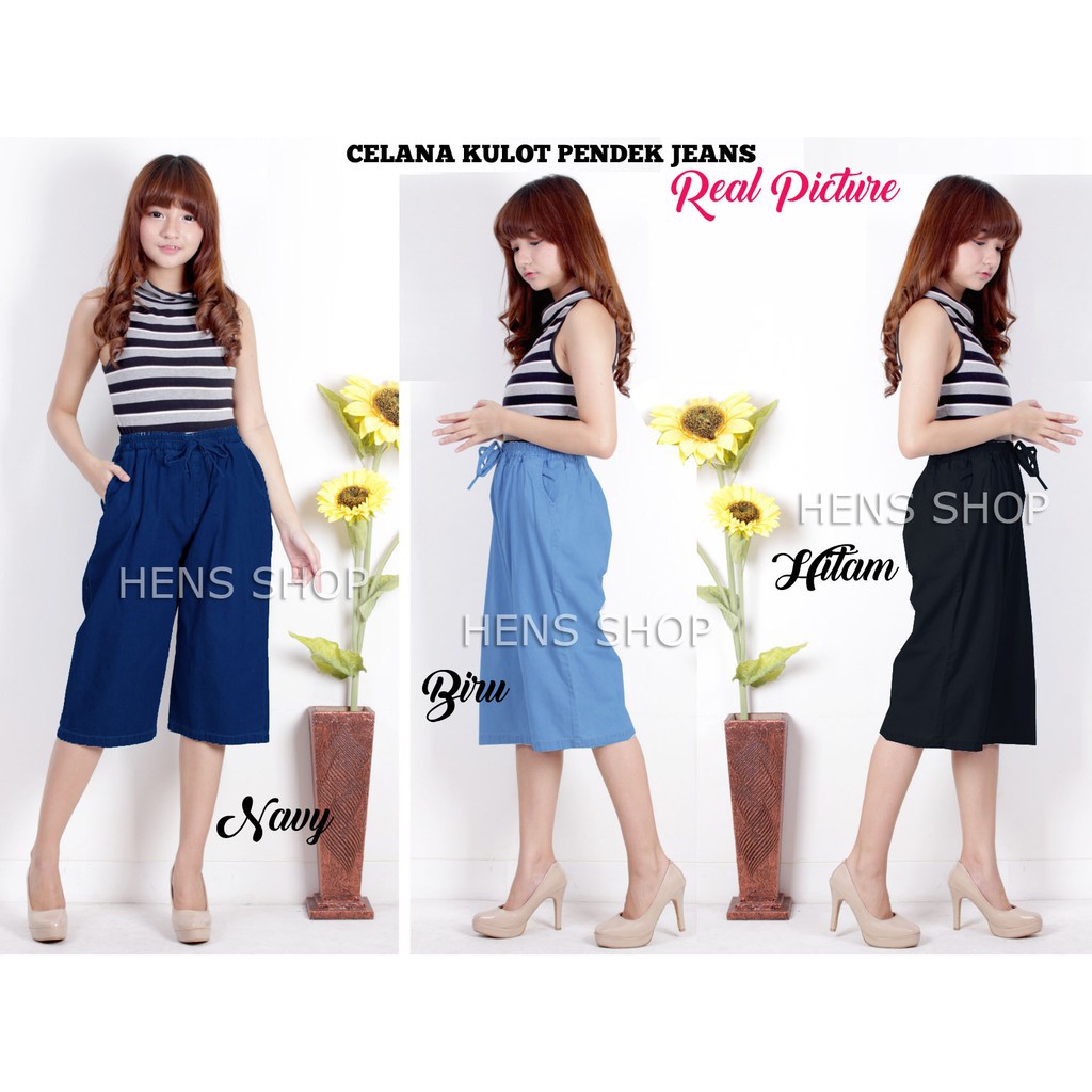 CELANA KULOT PENDEK JEANS STANDART DAN JUMBO  / SVA