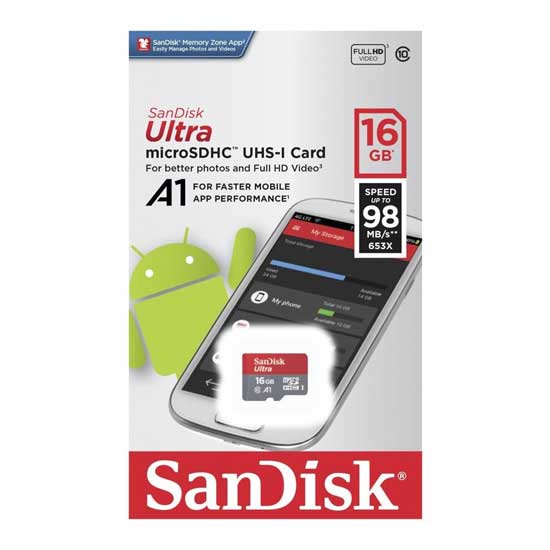 SANDISK ULTRA MICROSD 16GB 98MB/S CLASS 10