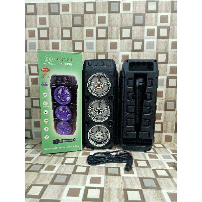 Salon aktif Wireless Tiga Speaker SX3006/Speaker Bluetooth Portable Radio Fm/Speaker Aktif Bluetooth