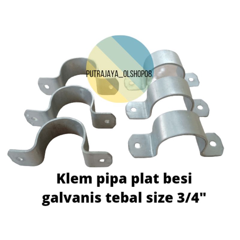 klem pipa plat besi tebal 3/4" klem paralon plat besi tebal 3/4"