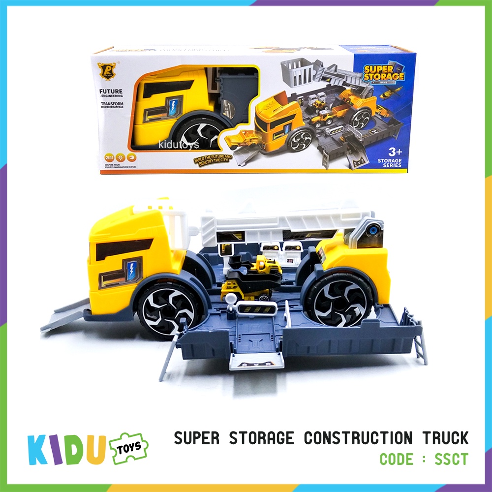 Mainan Anak Super Storage Air Craft/Construction Truck Kidu Toys