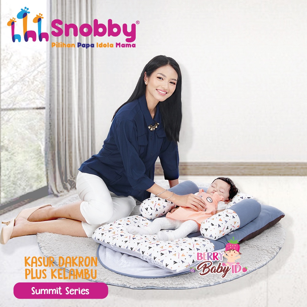 Snobby Kasur Dakron Kelambu Bantal Guling Set Perlengkapan Tidur Bayi Berry Berry Mart