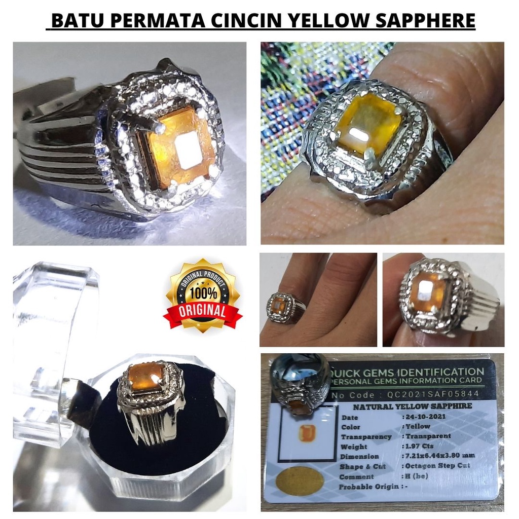 Batu Permata Cincin Zamrud Emerald Ruby Sapphere Safir Asli 100% Original 101114