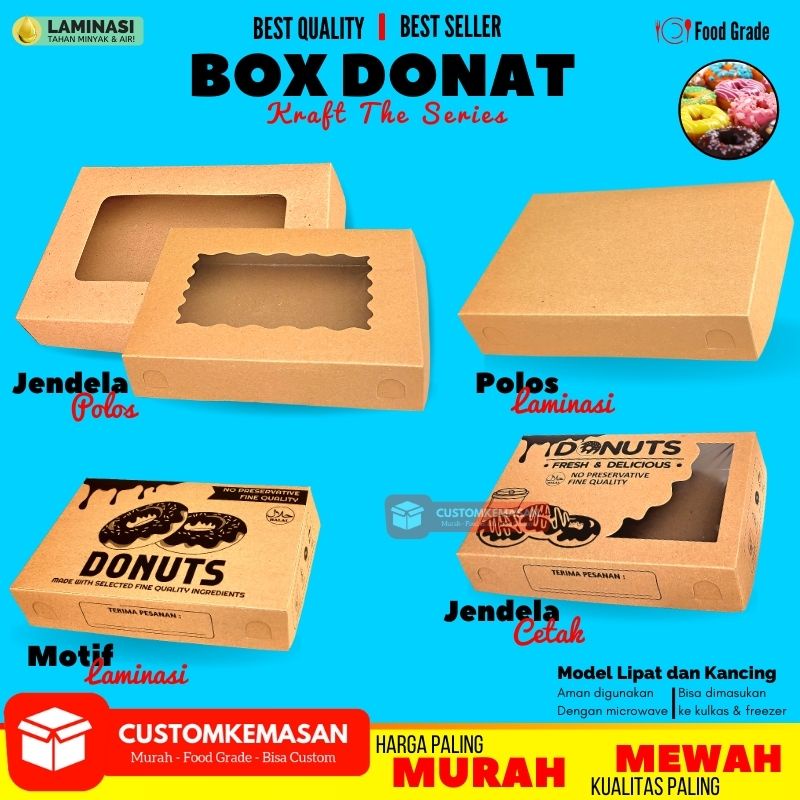 Box Donat, Dus donat, Kotak Donat, Kemasan Donat, Tempat donat, box donat besar, custom box donat