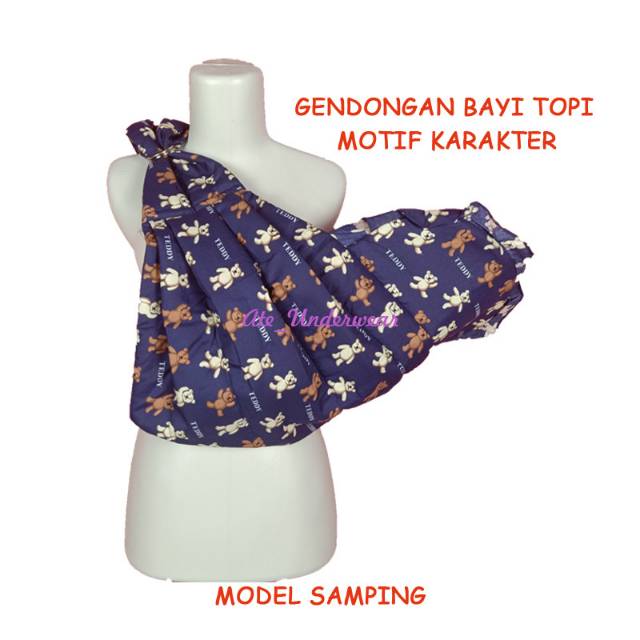 AT132-Gendongan bayi motif karakter memakai topi