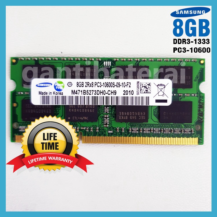 Ram Laptop Samsung SODIMM DDR3 8GB PC3-10600s 1333 Mhz