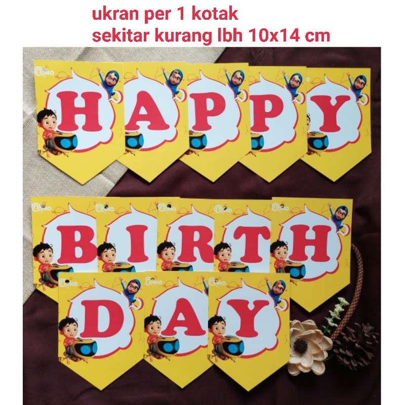 banner flag bunting flag garland flag ulang tahun happy birthday karakter Riko The Series