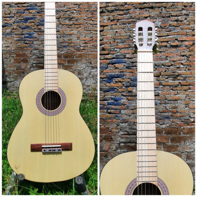 Gitar akustik nylon tanam besi bunus paking kayu