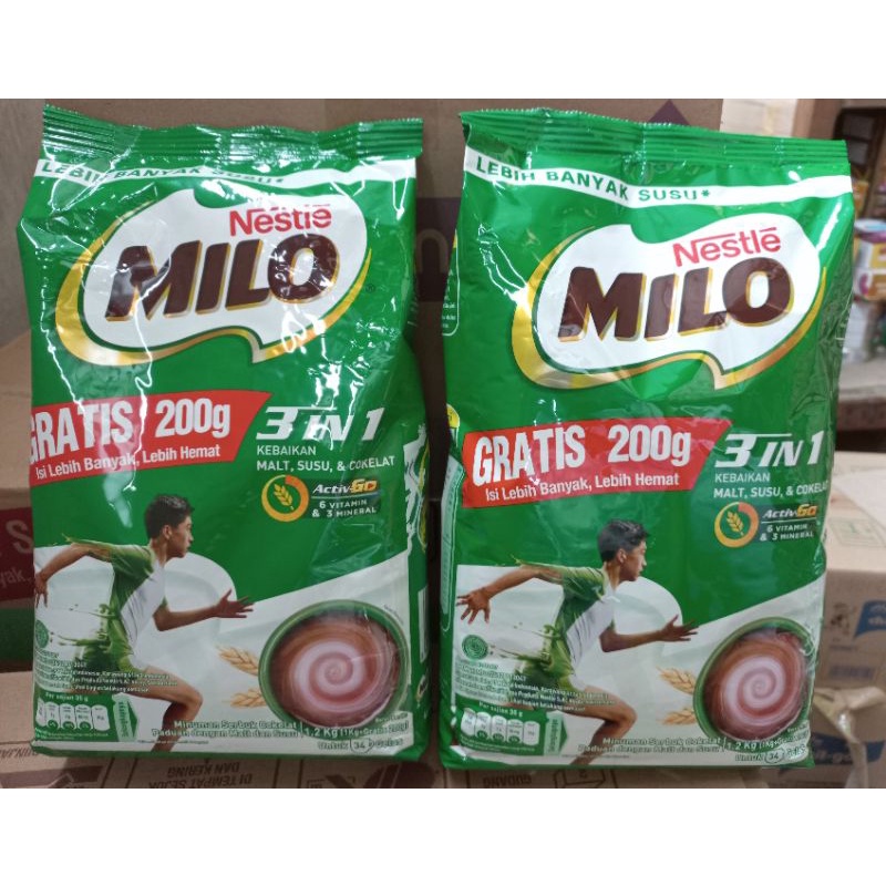 Milo 3in1 1kg free 200gr