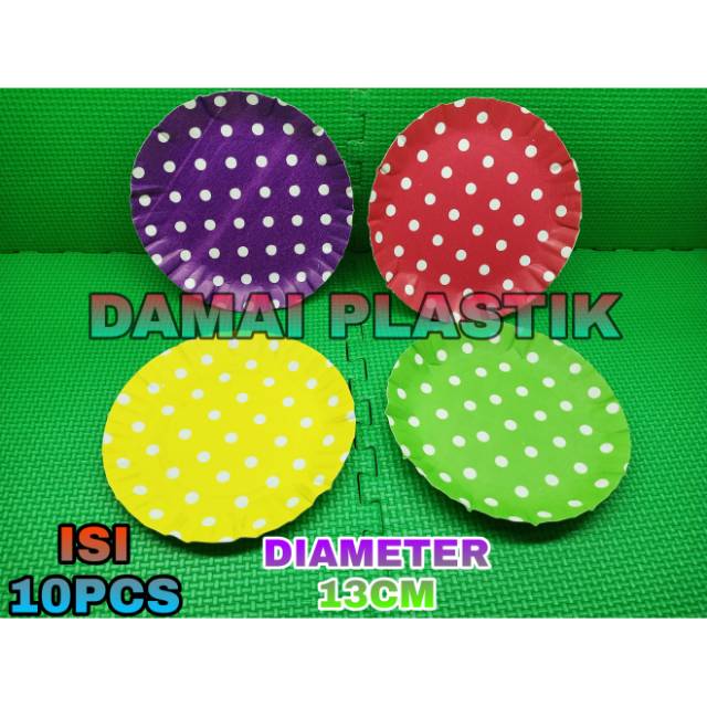 Isi:10pcs Piring Kertas Piring Kue Piring Polkadot Piring Ulang tahun Piring cake Acara Pesta Ultah