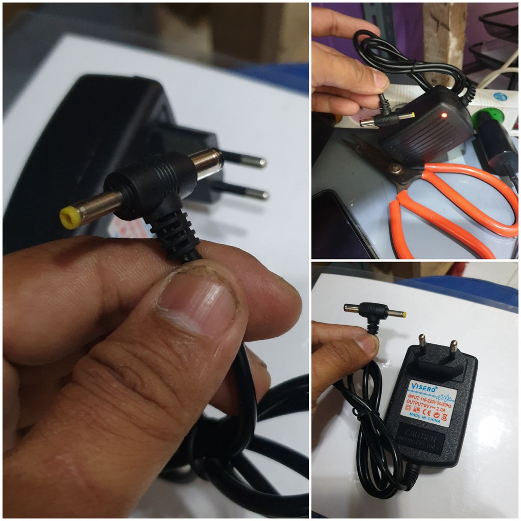 AC / DC cas charger ADAPTOR TV PORTABLE  asli original ADAPTOR DVD PORTABLE 2IN1 2 IN 1