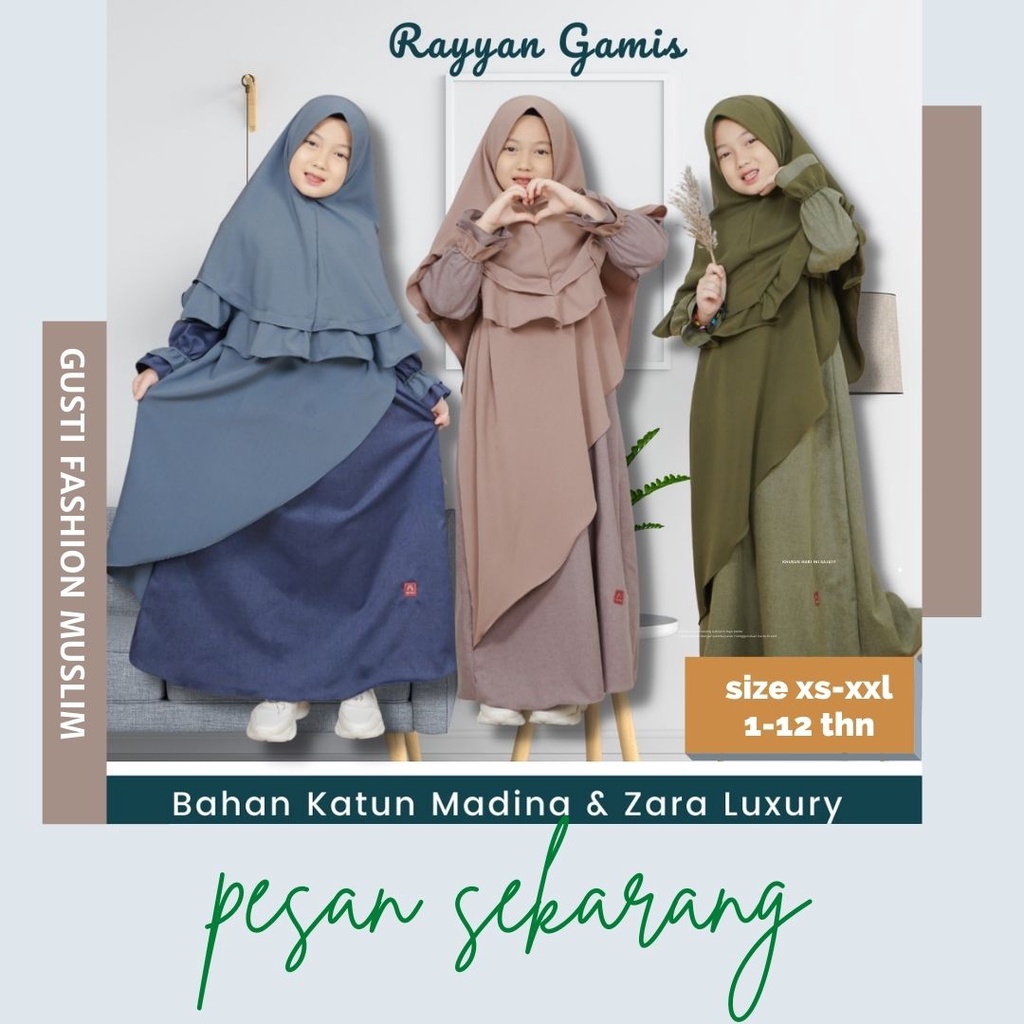 Gamis  Anak Perempuan terbaru 2024 kekinian Baju Muslim Anak Perempuan Sarimbit Keluarga Terbaru Baj