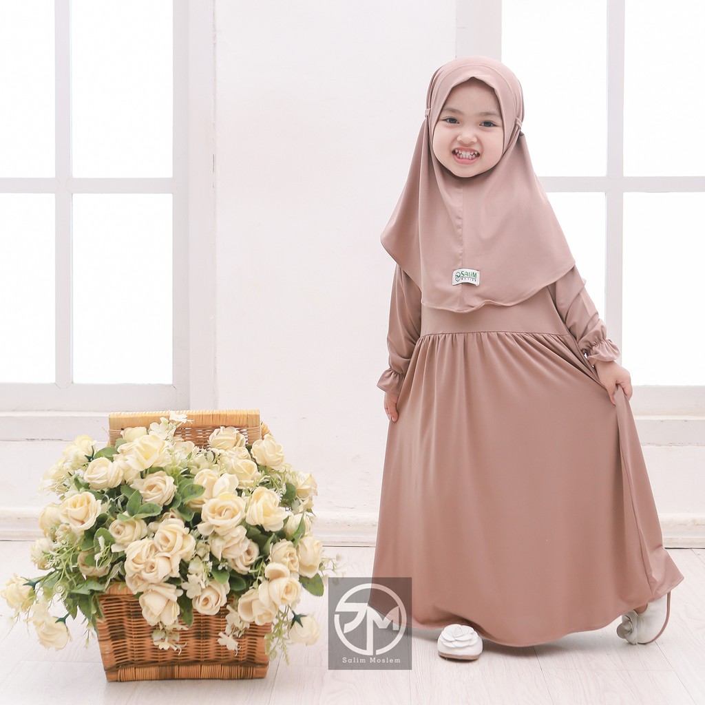 Salim moslem -&quot;READY WARNA PUTIH UNTUK MANASIK&quot;  Gamis anak perempuan / Baju muslim anak perempuan usia 1-10 tahun