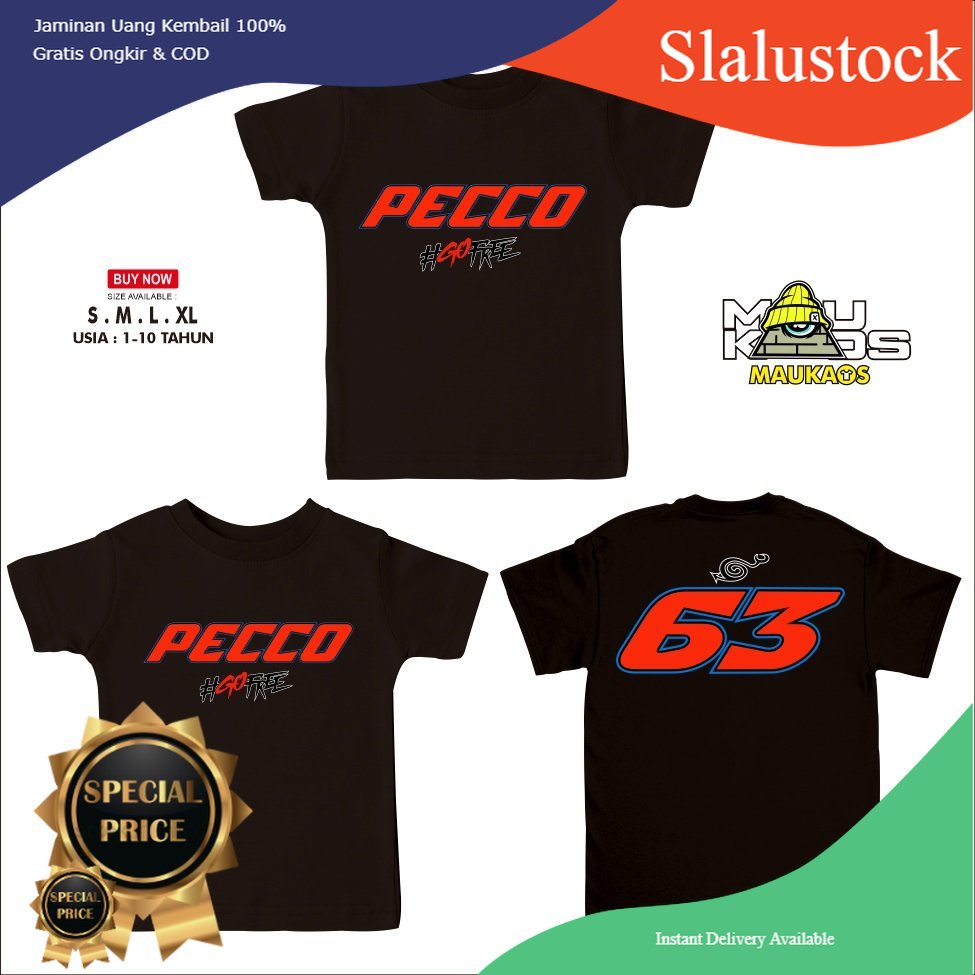 Slalustock Kaos Anak Otomotif Motogp FRANCESCO BAGNAIA PECCO 63