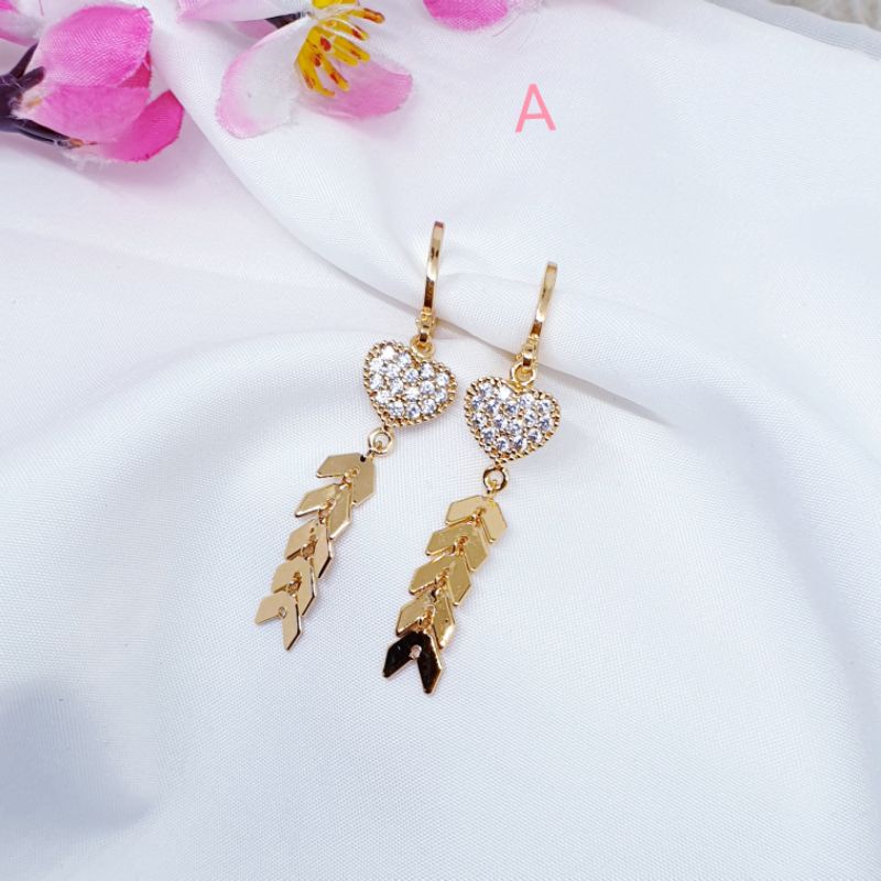 Anting fashion korea permata zircon tidak karat