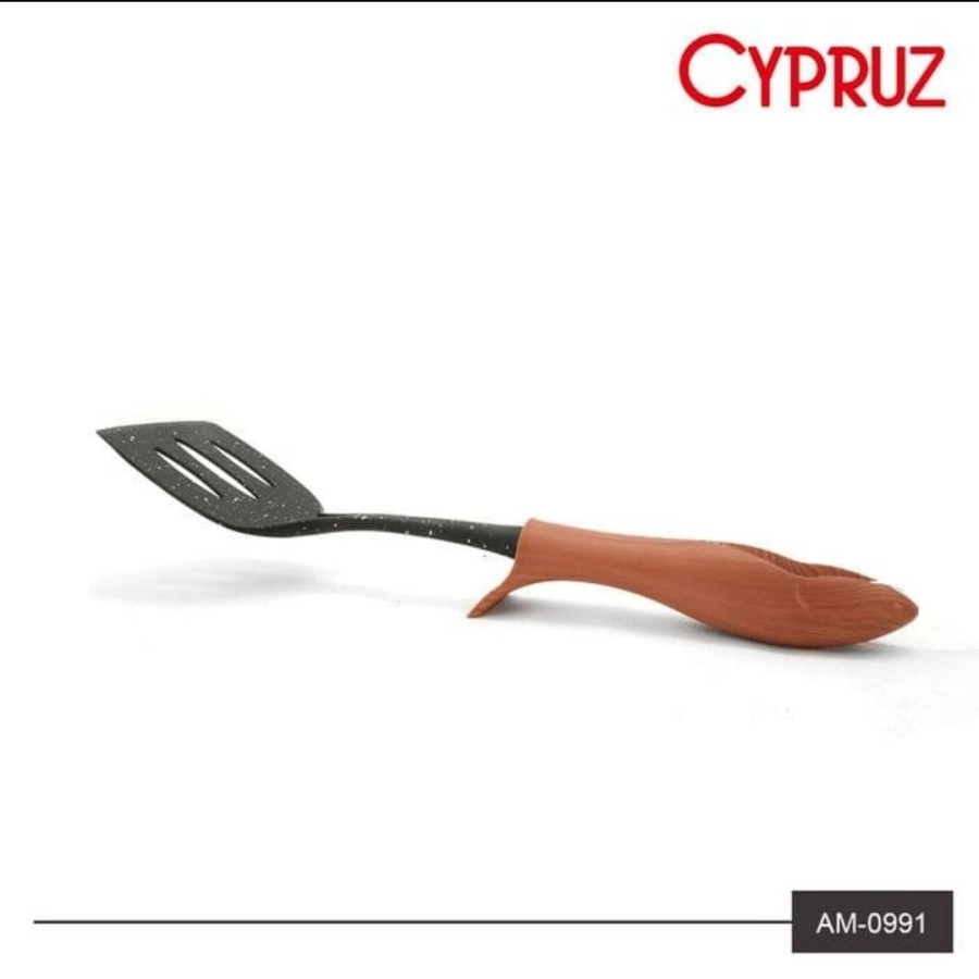 CYPRUZ AM 0991 - Utensil Turner Lubang Gagang Kayu