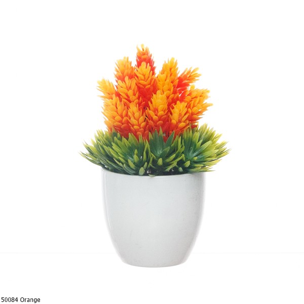 Bunga Plastik Hias Bonsai Pinus Artifisial 5008-Orange