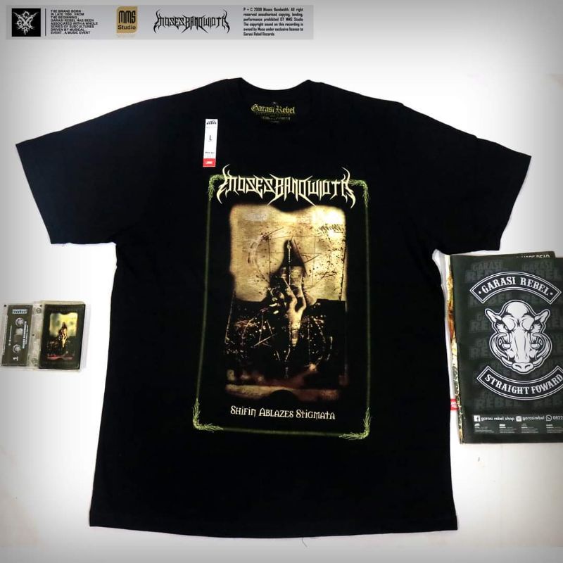 TSHIRT ANASTASYA  KAOS BAND MOSES BANDWIDTH KAOS GOTHIC METAL KAOS BIG SIZE M-XXL. MUSIK METALGEAR