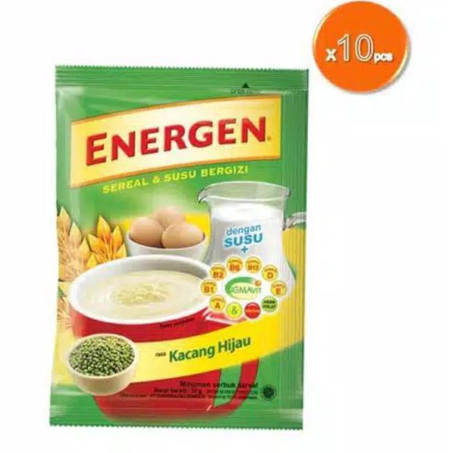 

Aneka Snack Energen Kacang Hijau Renteng isi 10 Sachet / Energen Kacang Ijo