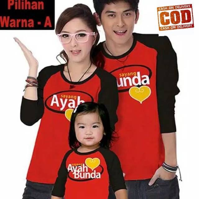 Butikonline83 Baju Couple Family Kaos Keluarga Murah Bertiga Drs118 Shopee Indonesia