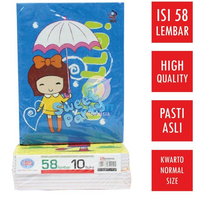 

(R7R1) ✯ Buku Tulis Bergaris SiDU isi 58 lembar ada 10 buku //Harga@hemat