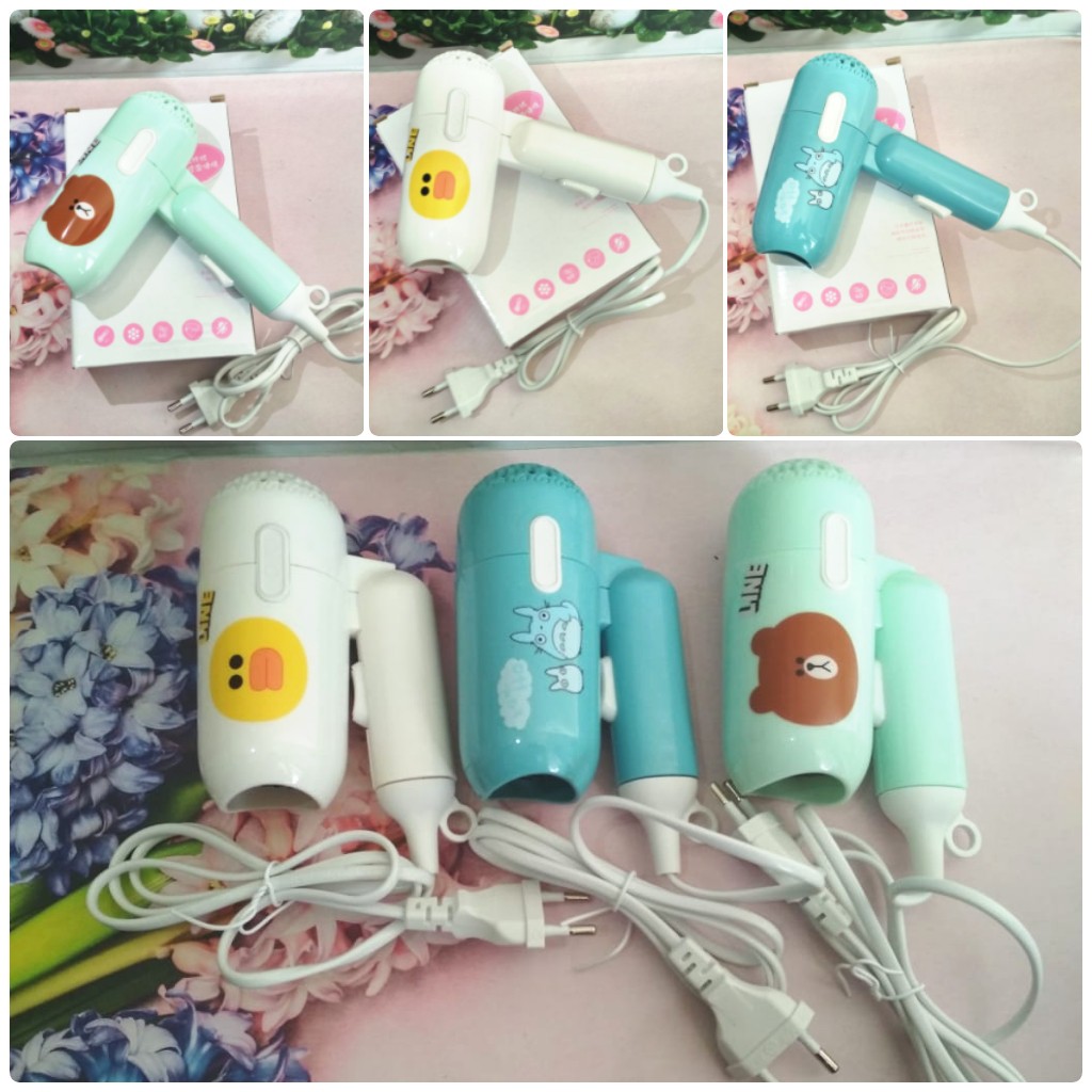 Hair dryer Mini Travel ONYX 938 HK Pengering Rambut Hairdrayer Karakter Hairdrayer LINE 500 Watt