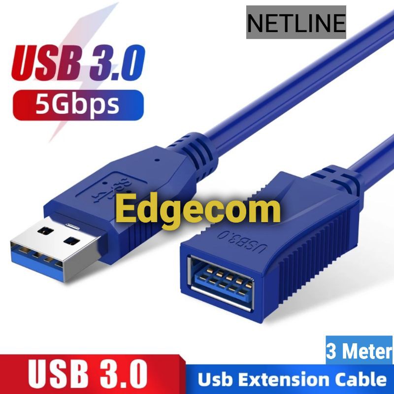 Kabel USB 3.0 Extension A Male to A Female 3 Meter NETLINE