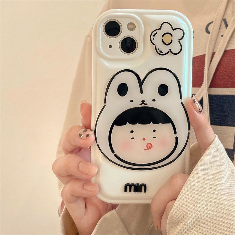 Soft Case Hp Gambar Kartun Kelinci Untuk iPhone 12 / 13 / 11promax / X / Xs Max / Xr ohwp