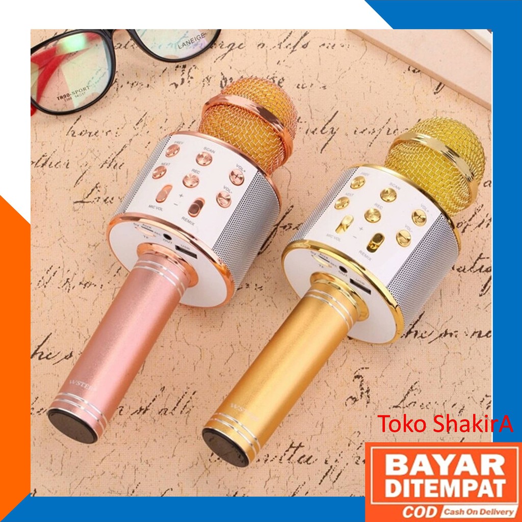 Microphone Bluetooth WS-858 Karaoke Mic Bloetooth WS 858 Mix portable Mik blutut wifi kota serang