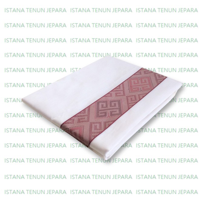 Kain Tenun Batik / Kain Baron / Kain Meteran / Tenun Baron Premium Putih