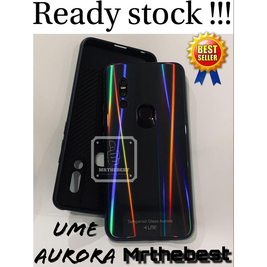 Xiaomi Mi Max 3 Ume Aurora Tempered Glass Hard Case Back Cover