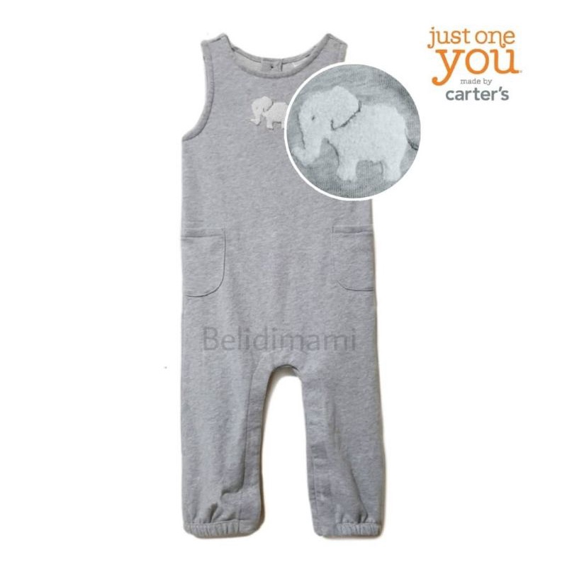 Carter's - Jumpsuit Anak Bayi Laki Perempuan | Size 3, 6, 18, 24 bulan-Grey 🐘
