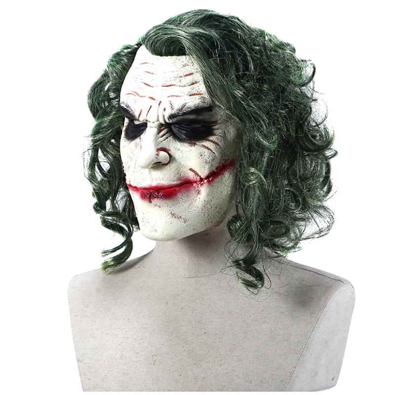 Topeng Badut Joker Seram Warna Hijau Untuk Cosplay Halloween