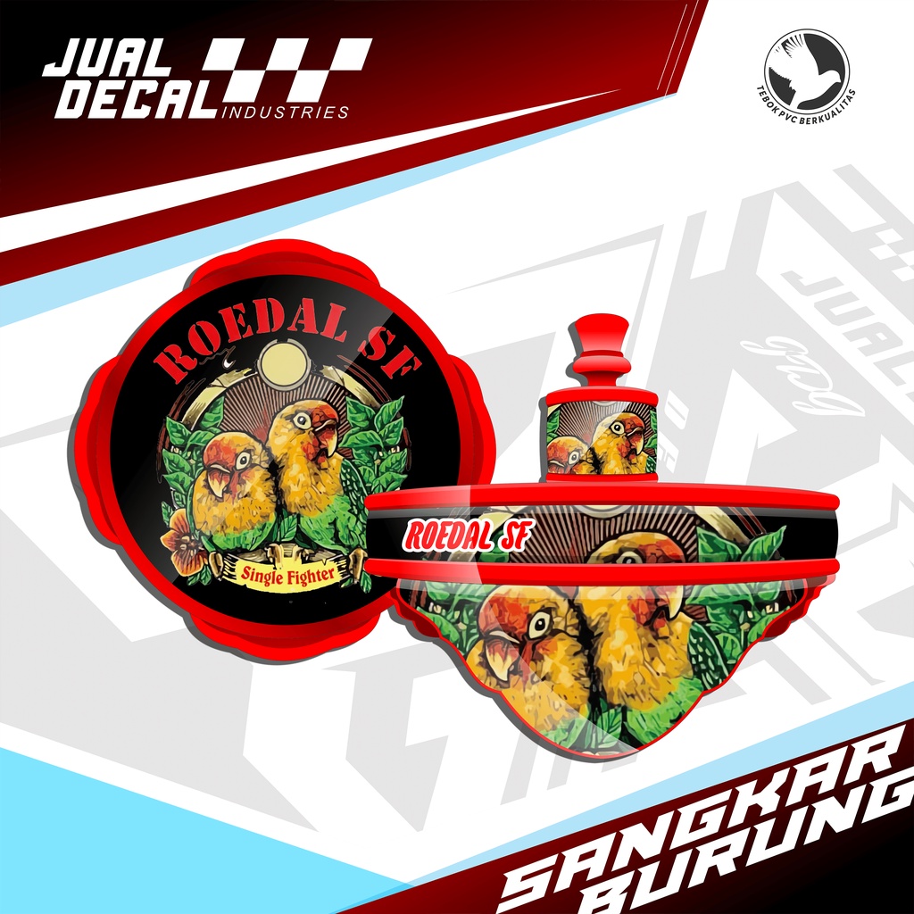 Stiker Sangkar Lovebird | Stiker Tebok Lovebird | Decal Sangkar Love Bird | Stiker Sangkar Burung Cu