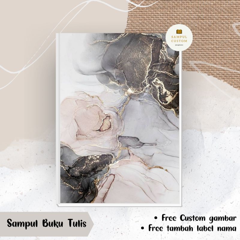 

(HARGA 1 LEMBAR MIN ORDER 5 LEMBAR) SAMPUL BUKU TEMA MARBLE FREE CUSTOM