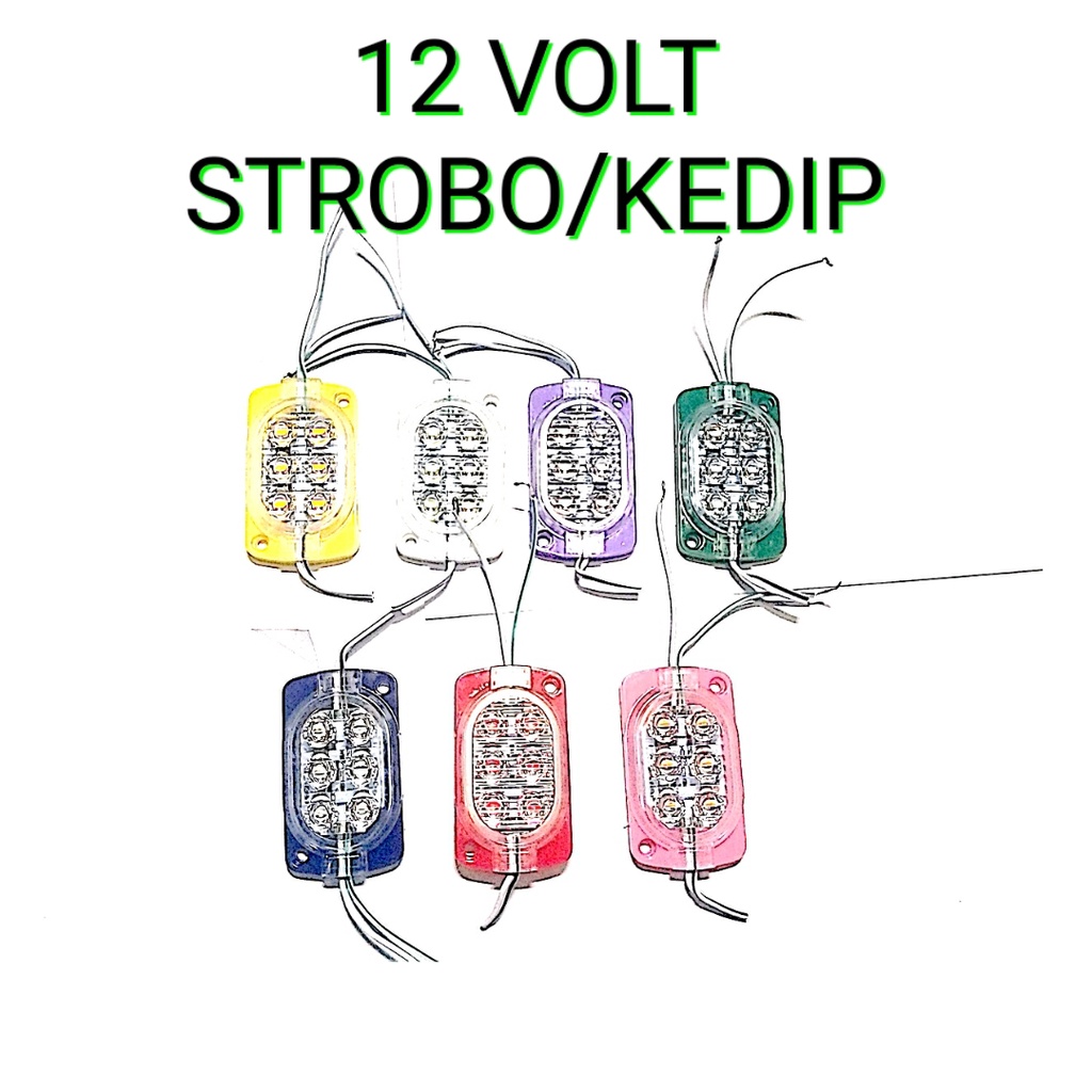 Lampu LED FLASH/BLITZ/KEDIP LED 6 mata KEDIP 12 volt LED Kedip OTOMATIS