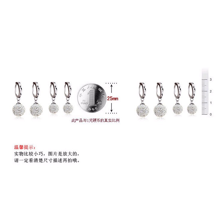 S925 Perak Shambala Anting Pejantan Kristal Penuh Putri Bola Stud Earrings Perempuan ai2-3828-4
